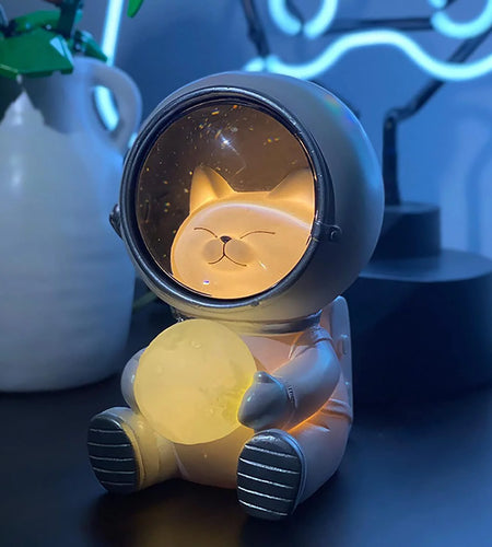 Astronaut Projector Night Light, Cute Spaceman LED Night Light Astronaut Moon Lamps for Kids Adults for Bedroom, Christmas, Birthdays, Space Cat