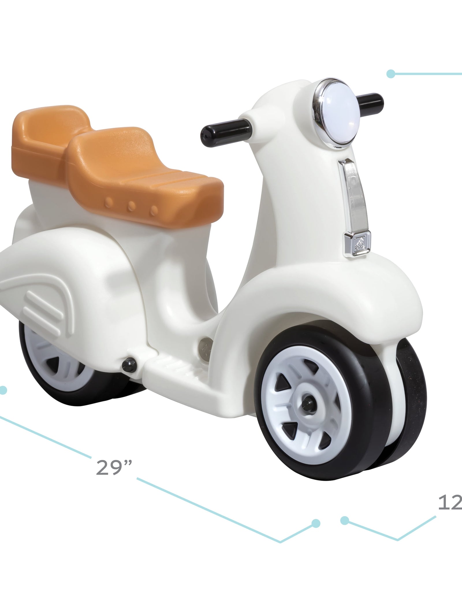 Ride along White Scooter Foot to Floor Ride on Toy for Toddlers