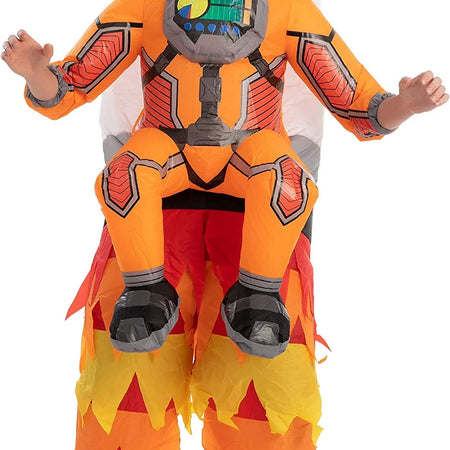 Inflatable Astronaut Costume for Adult, Unisex Yellow Astronaut Costume with Rockets Inflatable Costume, Inflatable Halloween Costumes, Rockets Costume