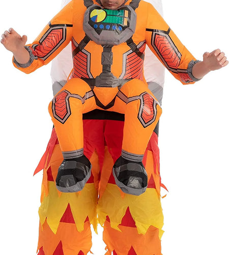 Inflatable Astronaut Costume for Adult, Unisex Yellow Astronaut Costume with Rockets Inflatable Costume, Inflatable Halloween Costumes, Rockets Costume