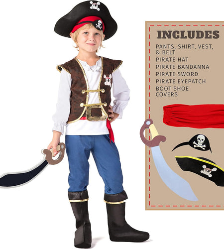 Boys Pirate Costume for Kids Deluxe Costume Set
