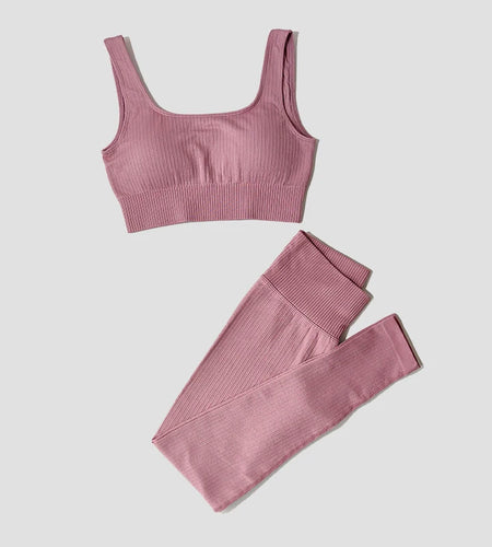 Women'S Sportswear High Waist Sports Bra+ Legging Gym Clothing Seamless Fitness Yoga Suit Stretchy Workout Set Padded Sport