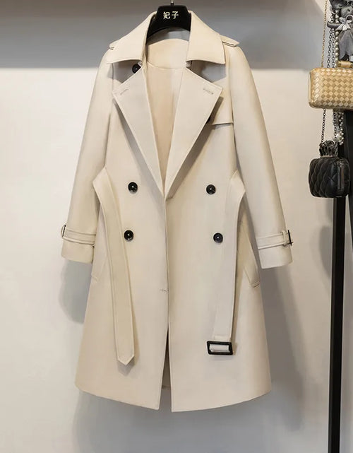 Load image into Gallery viewer, 2022 Autumn Long Casual Woman Double Breasted Trench Coat Loose with Belt Overcoat Waterproof Raincoat Business Outerwear R691
