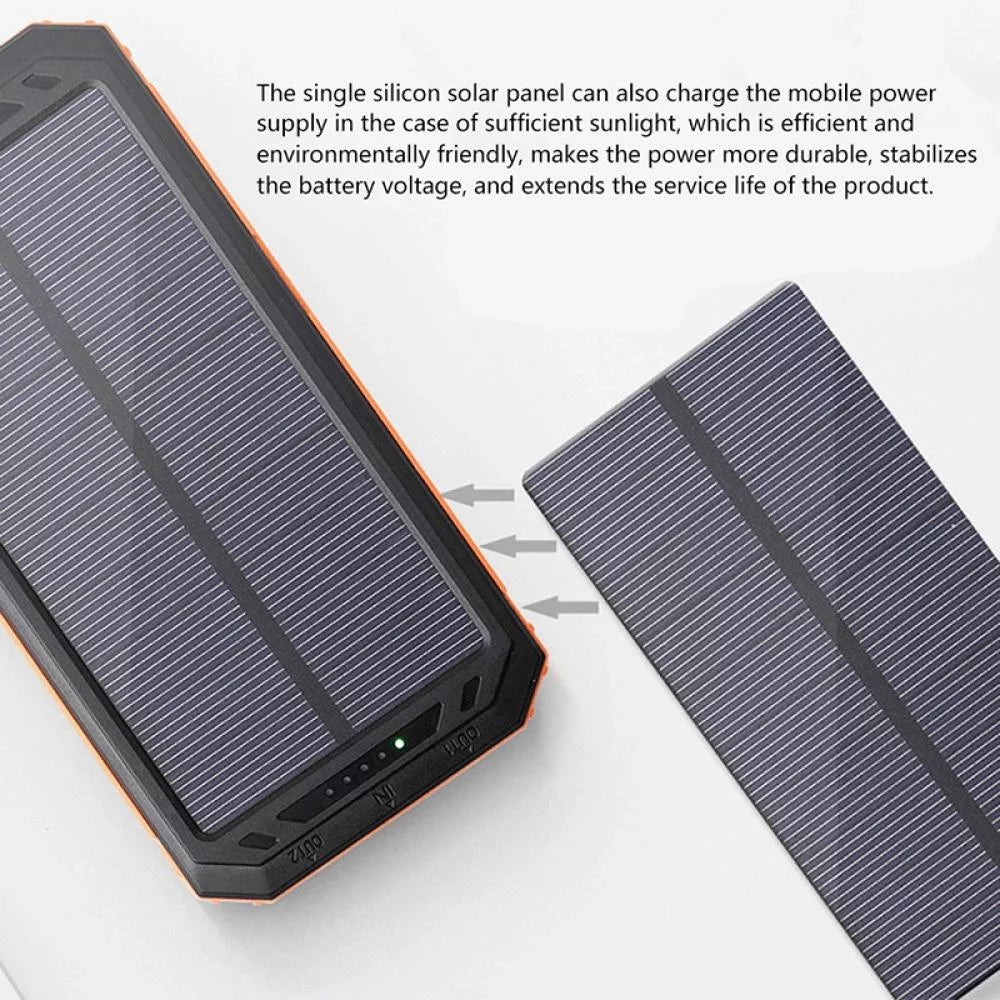 Waterproof 600000Mah Dual USB Portable Solar Battery Charger Solar Power Bank for Iphone, Mobile Cell Phone