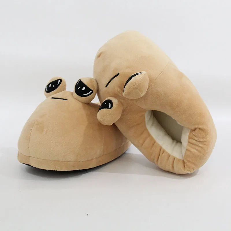 The Maw Pou Cotton Slipper Anime Plush Slippers Kawaii Cartoon Soft Stuffed Fluffy Thick Non-Slip Shoes Alien Pou Doll Home Indo