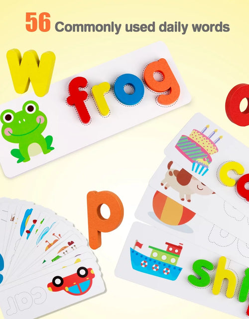 Load image into Gallery viewer, Wooden Read Spelling Learning Toy Alphabet Sight Words Preschool Educational Tool Set for 3 Year Old Kids
