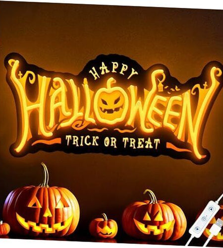 Halloween Neon Signs for Wall Decor, Happy Halloween Neon Sign, Halloween