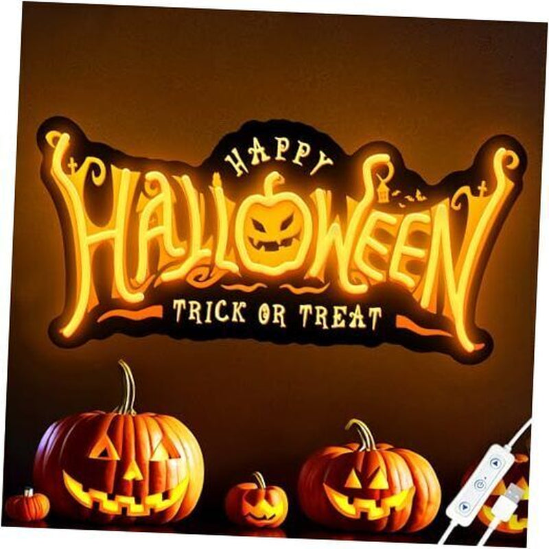 Halloween Neon Signs for Wall Decor, Happy Halloween Neon Sign, Halloween