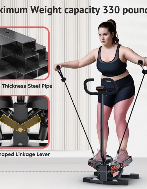 Load image into Gallery viewer, Stair Stepper for Exercises-Twist Stepper with Resistance Bands and 330Lbs Weight Capacity , Black , Lose Weight and Get Fit
