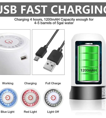 5 Gallon Water Dispenser Water Bottle Pump for 5 Gallon USB Charging Automatic Water Dispenser Portable Electric Water Dispenser for 5 Gallon Bottle