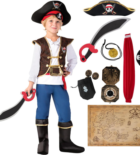 Boys Pirate Costume for Kids Deluxe Costume Set