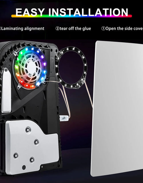 Load image into Gallery viewer, RGB Marquee Pickup Function Lamp for PS5 Console Symfony Multiple Effects with LED Lighting for PS5 Slim Disc Digital Edition
