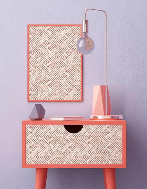 Load image into Gallery viewer, Terracotta Boho Zigzag Peel and Stick Wallpaper, 17.8&quot; W X 9&#39; L
