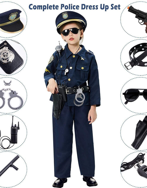 Load image into Gallery viewer, Police Costume for Kids Dress up Set Role Play Officer with Handcuffs Badge T...
