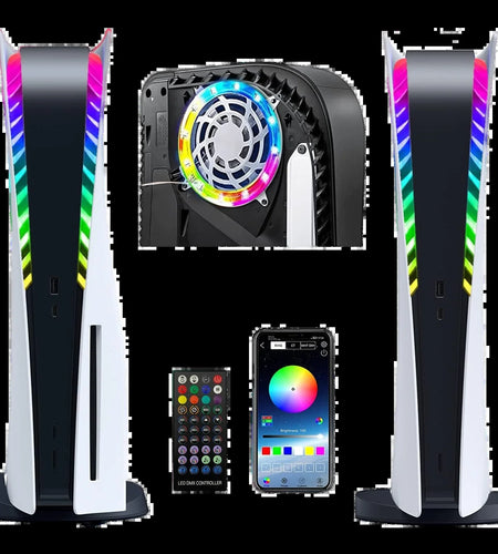 RGB Marquee Pickup Function Lamp for PS5 Console Symfony Multiple Effects with LED Lighting for PS5 Slim Disc Digital Edition