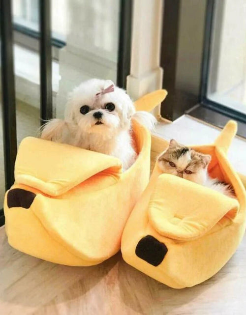 Load image into Gallery viewer, Banana Cat Bed House Funny Cute Cozy Cat Mat Beds Warm Durable Portable Pet Basket Kennel Dog Cushion Cat Supplies Multicolor
