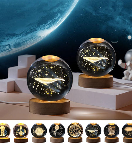 Astronomy Crystal Lights Glowing Planetary Galaxy Astronaut Ball Night Lights Bedside Light Ramadan Decoration Mood Light