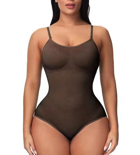 Super Sale V Neck Spaghetti Strap Bodysuit Compression Body Suits Open Crotch Shapewear Slimming Body Shaper Smooth Out Bodysuit