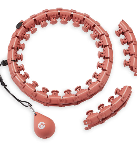 Weighted & Adjustable Fitness Hoop, 30 Detachable Links with 1Lb Weighted Ball, Coral
