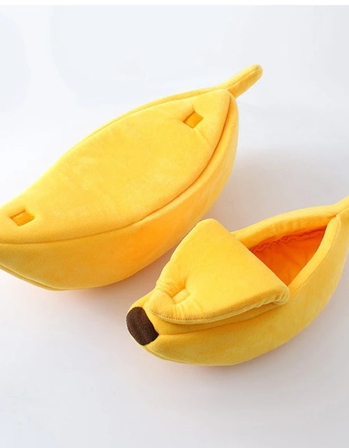 Load image into Gallery viewer, Banana Cat Bed House Funny Cute Cozy Cat Mat Beds Warm Durable Portable Pet Basket Kennel Dog Cushion Cat Supplies Multicolor
