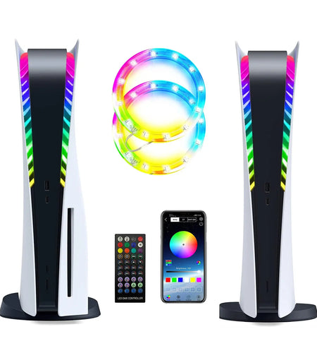 RGB Marquee Pickup Function Lamp for PS5 Console Symfony Multiple Effects with LED Lighting for PS5 Slim Disc Digital Edition