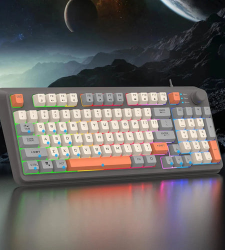 K82 Gaming Keyboard 94 Keys Mechanical Portable Wired Computer Keyboard with RGB Backlight Keyboard for Laptop Computer Tablet