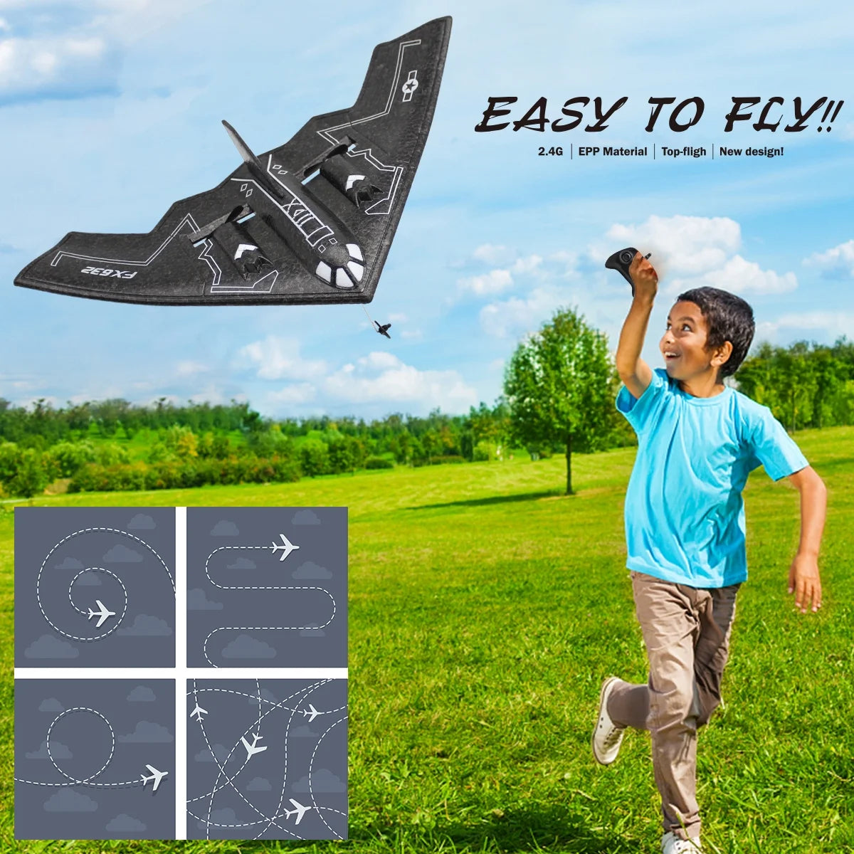 Remote Control Planes for Adults with 2 Batteries, F22 Raptor RC Airplanes for Kids 14+