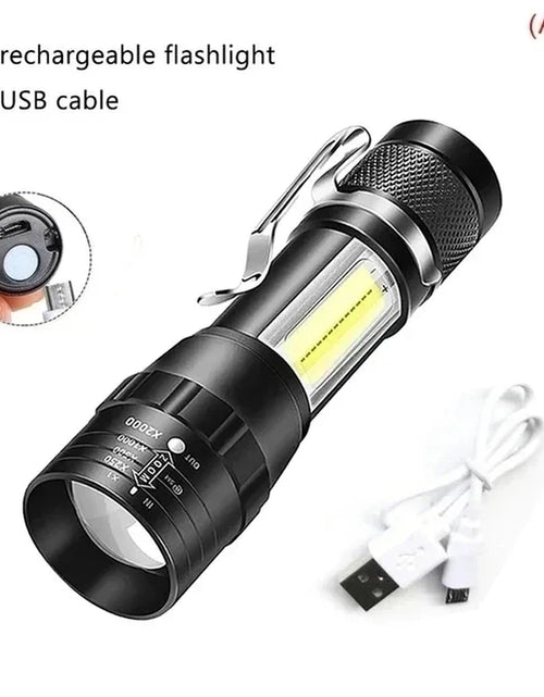 Load image into Gallery viewer, High Power White Laser LED Flashlight Built-In Battery USB Rechargeable Strong Light Tactical Torch Outdoor Camping Hiking Lamp
