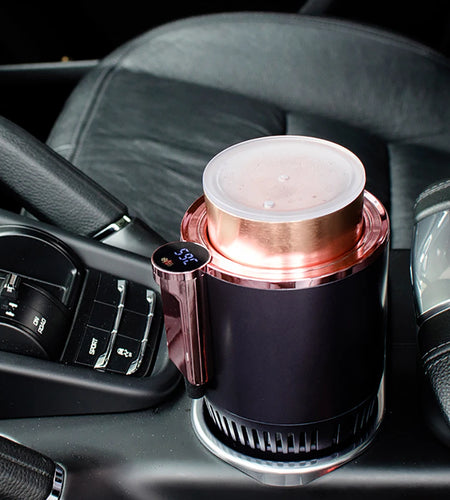 Smart Car 2-In-1 Hot and Cold Cup Drinks Holder Home Fast Refrigeration Cooling/Heating Mini Touch Screen Beverage Mug Drink Can