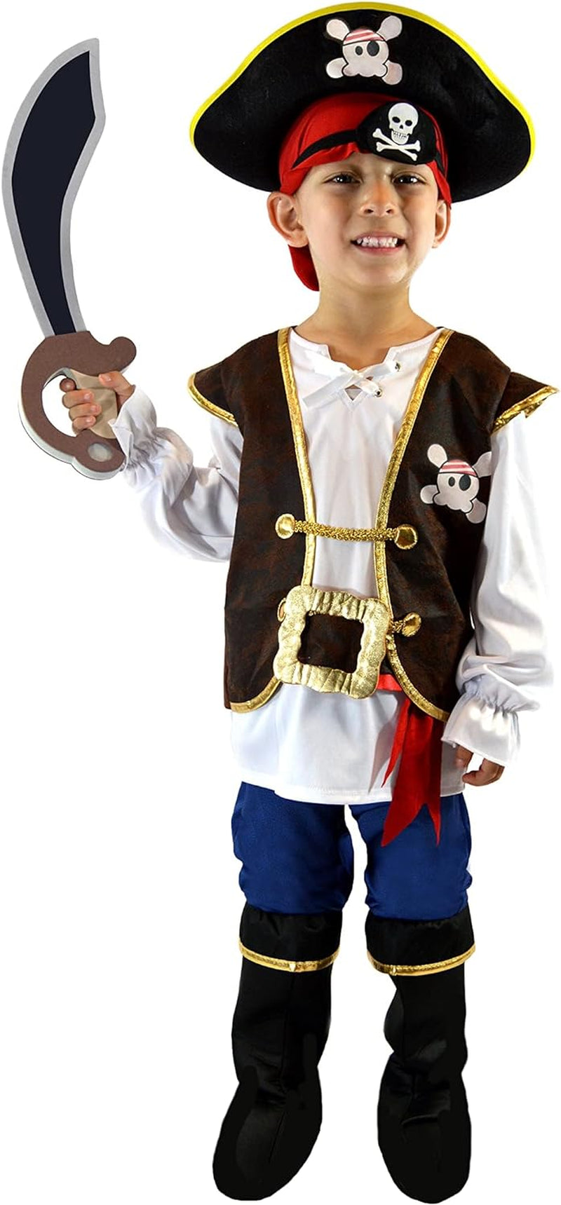 Boys Pirate Costume for Kids Deluxe Costume Set