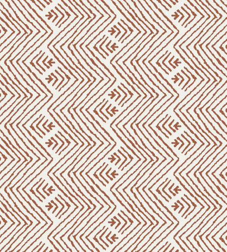 Terracotta Boho Zigzag Peel and Stick Wallpaper, 17.8" W X 9' L