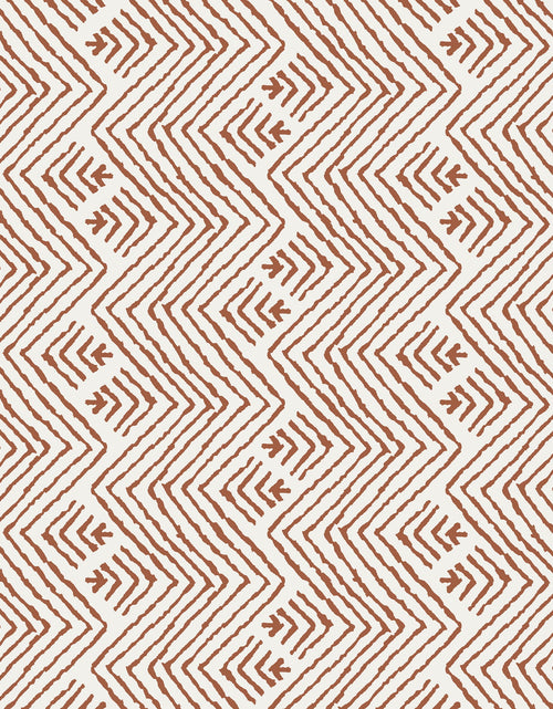 Load image into Gallery viewer, Terracotta Boho Zigzag Peel and Stick Wallpaper, 17.8&quot; W X 9&#39; L
