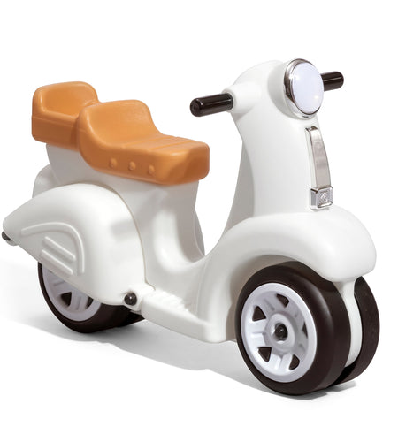 Ride along White Scooter Foot to Floor Ride on Toy for Toddlers