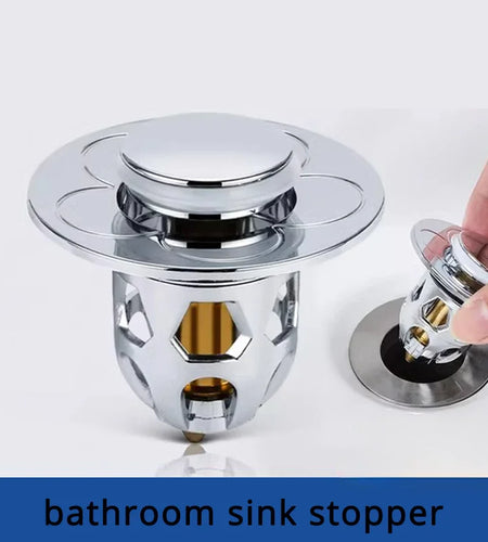 Sink Plug Bathroom Pop up Sink Stopper Universal Pop up Drain Plug Washbasin Sink Stopper Filter Bathtub Basin Cover Strainer