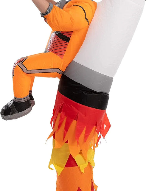 Load image into Gallery viewer, Inflatable Astronaut Costume for Adult, Unisex Yellow Astronaut Costume with Rockets Inflatable Costume, Inflatable Halloween Costumes, Rockets Costume
