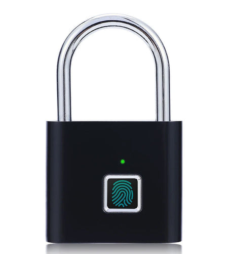 Black Silver USB Rechargeable Door Smart Lock Fingerprint Padlock Quick Unlock Zinc Alloy Metal High Identify Security Lock