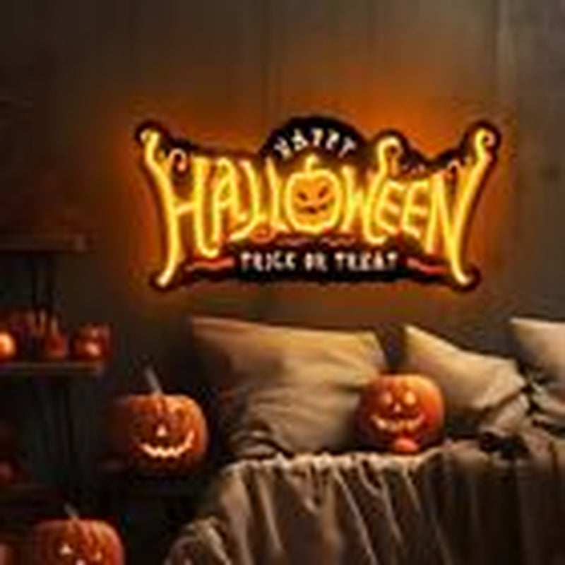 Halloween Neon Signs for Wall Decor, Happy Halloween Neon Sign, Halloween