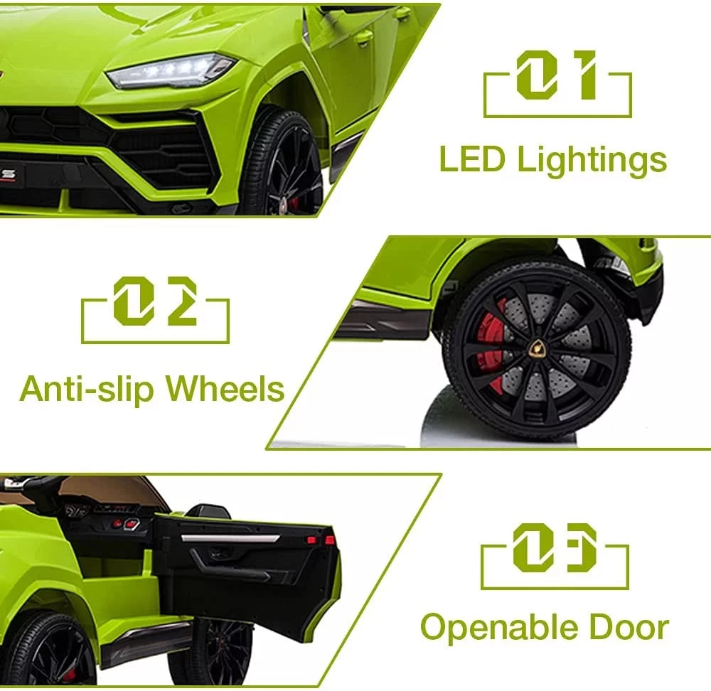 Lamborghini Urus 12V Electric Powered Ride on Car Toys for Girls Boys, Red Kids Electric Vehicles Ride on Toys with Remote Control, Foot Pedal, MP3 Player and LED Headlights, CL61