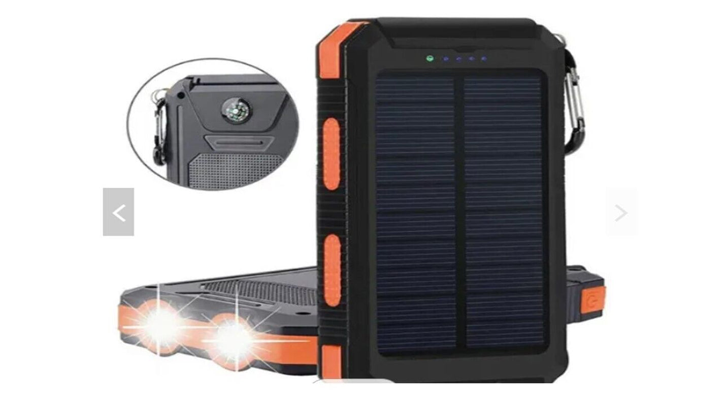 20,000 Mah Portable External Solar Power Bank for Phone Tablet Dual USB Port