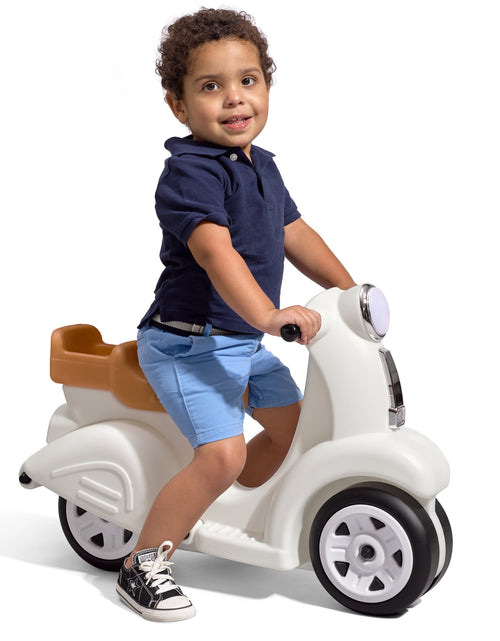 Load image into Gallery viewer, Ride along White Scooter Foot to Floor Ride on Toy for Toddlers
