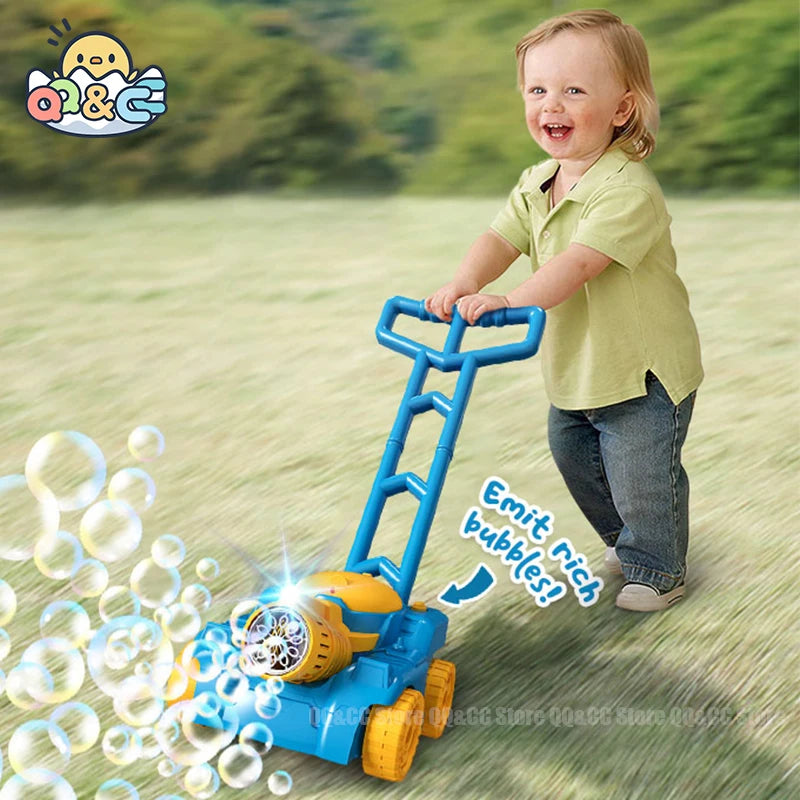 Automatic Lawn Mower Bubble Machine Weeder Soap Maker Blower Baby Activity Walker for Outdoor Kids Toys for Children Gift Boys