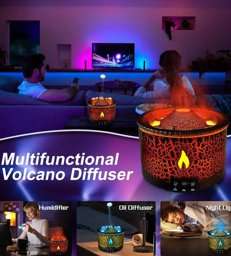 NEW Flame Air Humidifier Light Ultrasonic Essential Oil Diffuser for Room Fragrance Jellyfish Mist Smoke Steamers