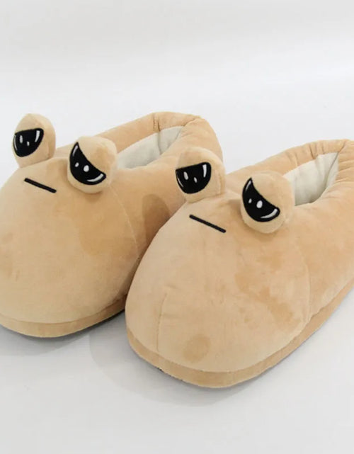 Load image into Gallery viewer, The Maw Pou Cotton Slipper Anime Plush Slippers Kawaii Cartoon Soft Stuffed Fluffy Thick Non-Slip Shoes Alien Pou Doll Home Indo
