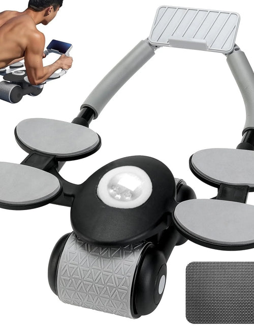 Load image into Gallery viewer, Ab Roller Wheel with Knee Mat &amp;Timer, 2024 New with Timer Ab Abdominal Exercise Roller Elbow Support, Abs Roller Wheel Core Exercise Equipment, Automatic Rebound Abdominal Wheel
