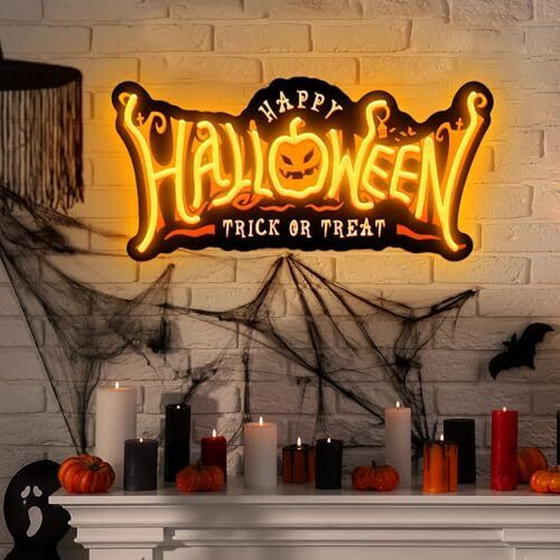 Halloween Neon Signs for Wall Decor, Happy Halloween Neon Sign, Halloween