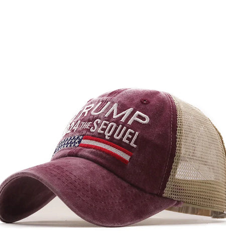 Hot Trump 2024 American Presidential Hat Make America Great Again Hat Donald Trump Republican Hat Cap MAGA Embroidered Mesh Cap