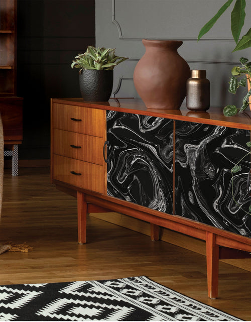 Load image into Gallery viewer, Black Marble Peel and Stick Wallpaper, 17.8&quot; W X 9&#39; L
