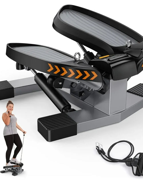 Load image into Gallery viewer, Stair Stepper for Exercises-Twist Stepper with Resistance Bands and 330Lbs Weight Capacity , Black , Lose Weight and Get Fit
