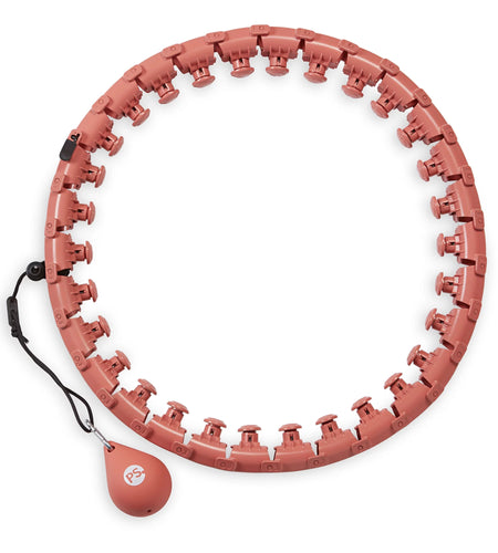 Weighted & Adjustable Fitness Hoop, 30 Detachable Links with 1Lb Weighted Ball, Coral