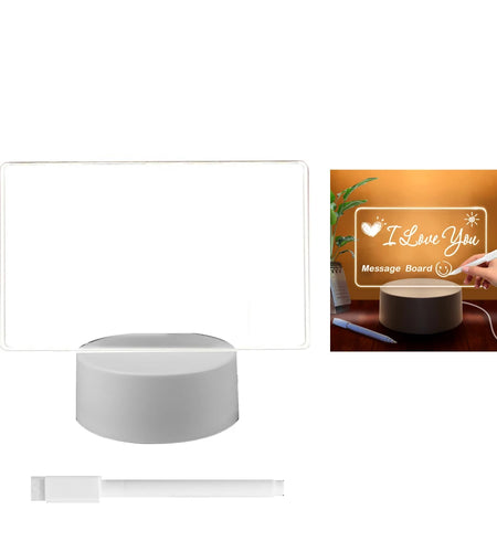 Transparent Message Board Night Light Glowing Memo Acrylic LED Ambient Lights Daily Moment Note Board Erasable Room Decor Gift